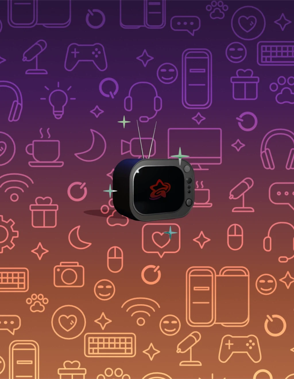 Page nous contacter avec une photo illustrant une télé cathodique